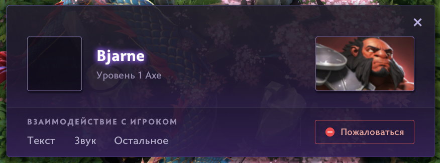 Меню взаимодействия с игроком